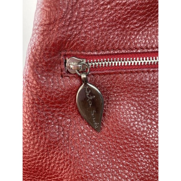 Neta Sade Hobo Bag Purse Red Pebbled Leather Large Tote Handbag Designer - Picture 7 of 13